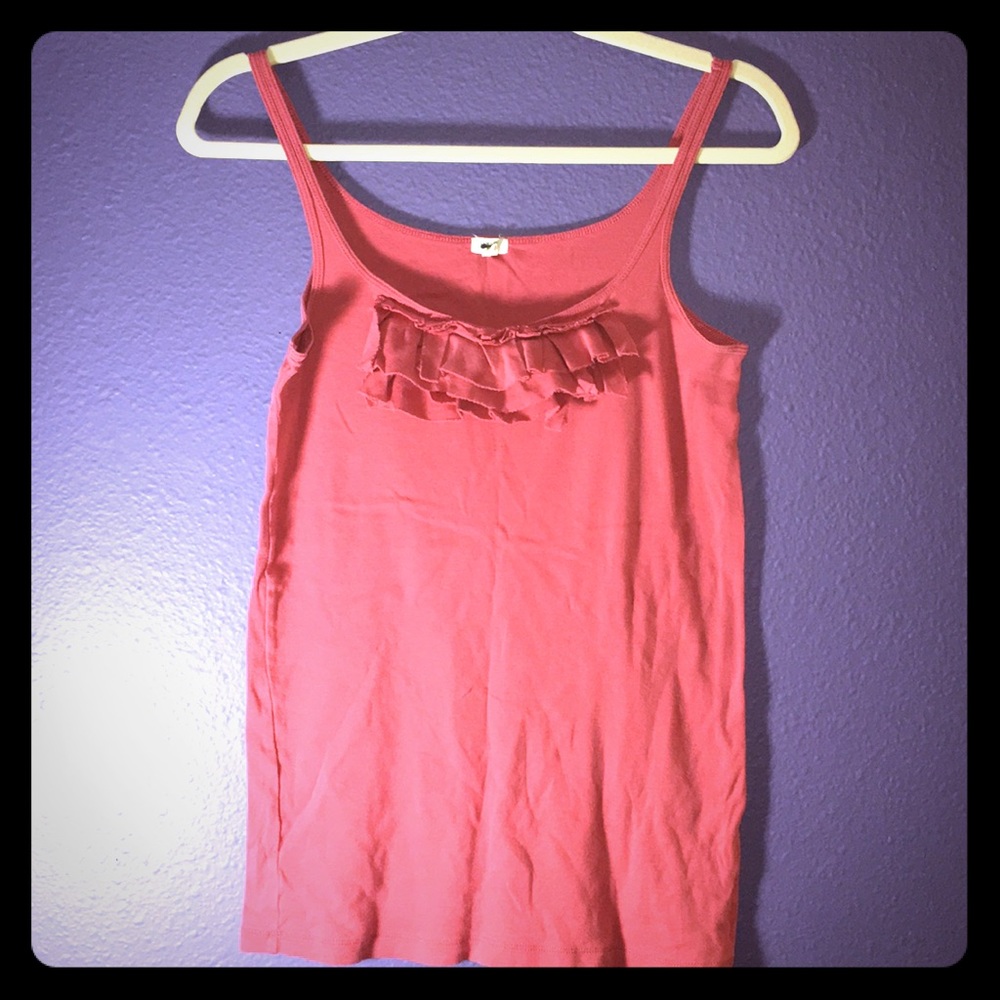 J. Crew ruffled tank top sz L
